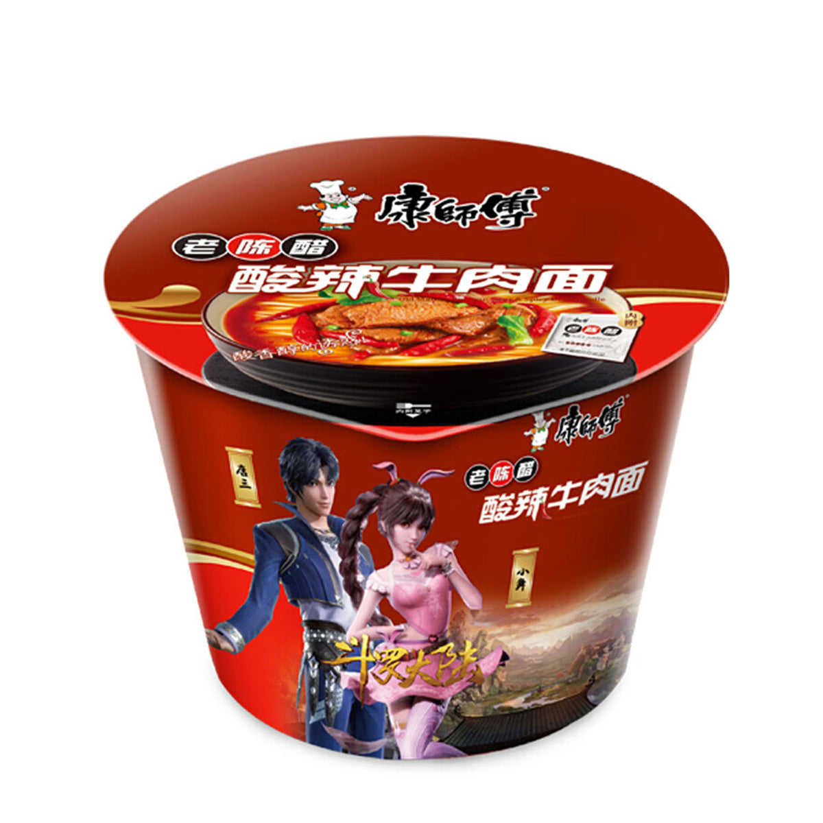 康师傅酸辣牛肉面-桶 105g