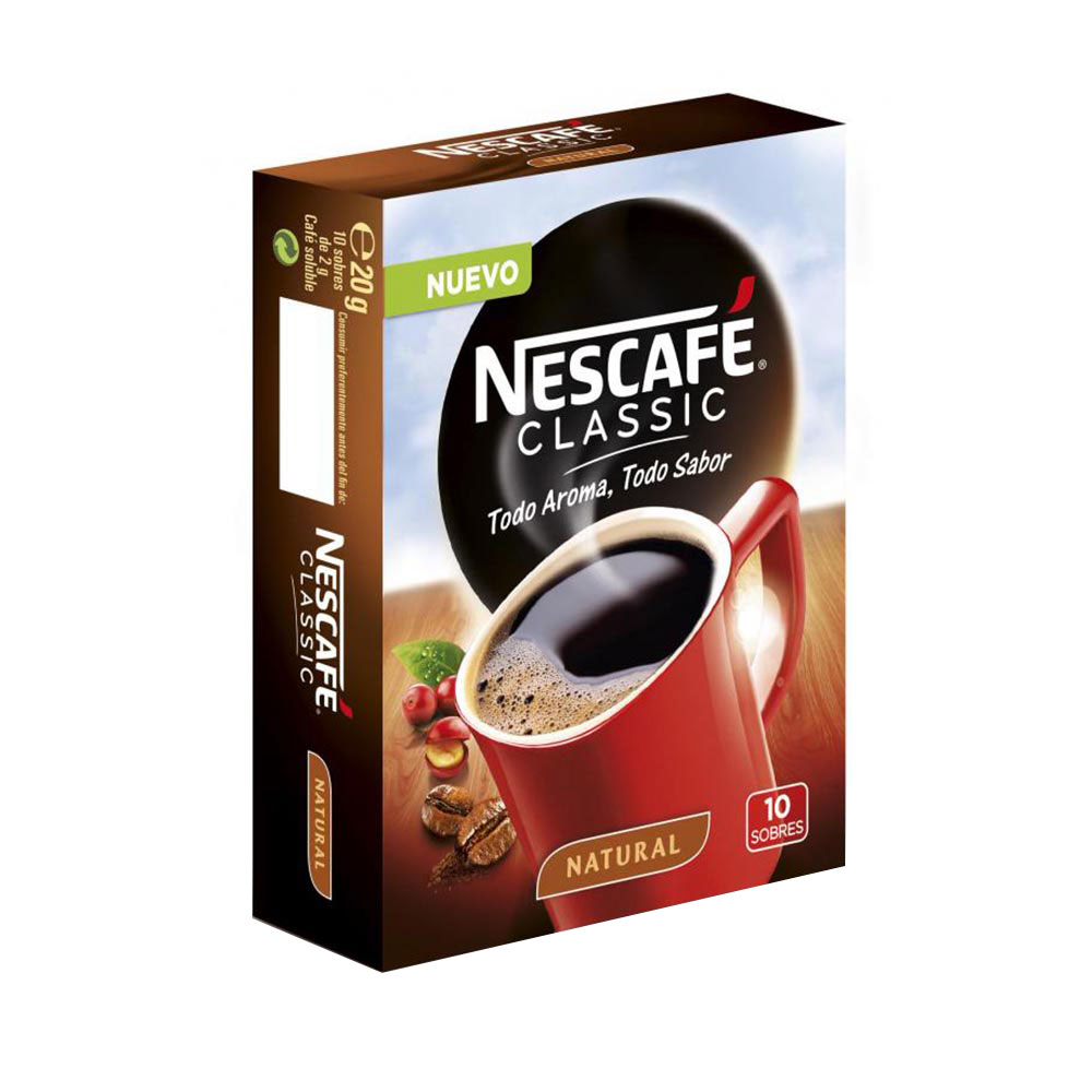 Nescafé classic natural 20g 10 sobres